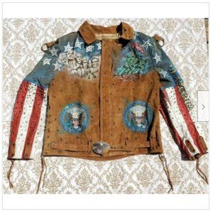 Tony Alamo Leather Jacket USA Patriotic Vintage